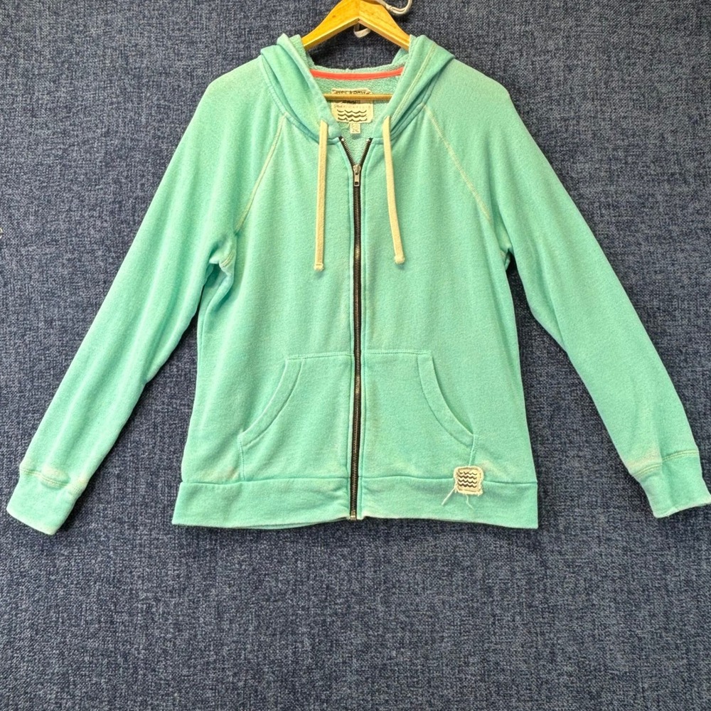 Billabong Surf Capsule Hoodie Womens XL Turquoise Cotton Blend Zip Up Regular